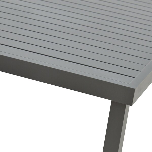 Masa de gradina, Model Kliton, culoare gri inchis, aluminiu si textil, 150x80x74 cm