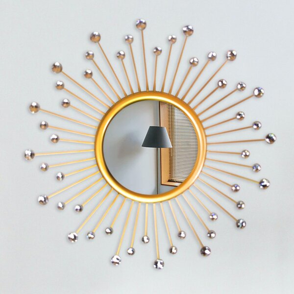 Oglinda Decorativa de Perete, Naimeed D4610G, Auriu, ⌀50x3 cm