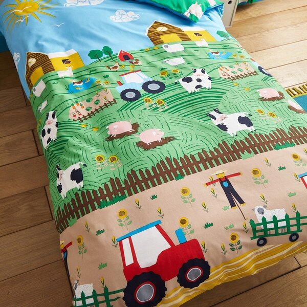 Lenjerie de pat pentru copii pentru pat de o persoană 135x200 cm Farmyard Animals – Catherine Lansfield