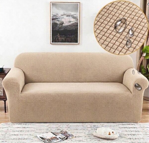 Husa Canapea 3 Persoane Elastica Lycra Crem