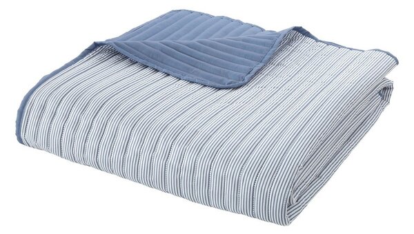 Cuvertură albastră matlasată 220x230 cm Stripe – Catherine Lansfield