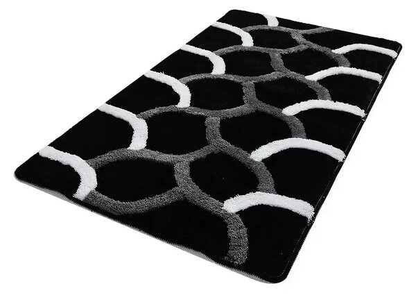 Covoras baie 359CHL1963, 70x120 cm, forma dreptunghiulara, acril, negr