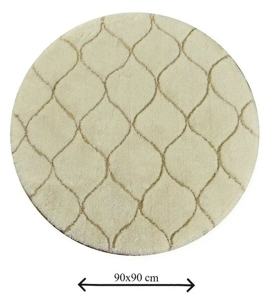 Covoras baie INFINITY, 90x90 cm, forma rotunda, acril, bej