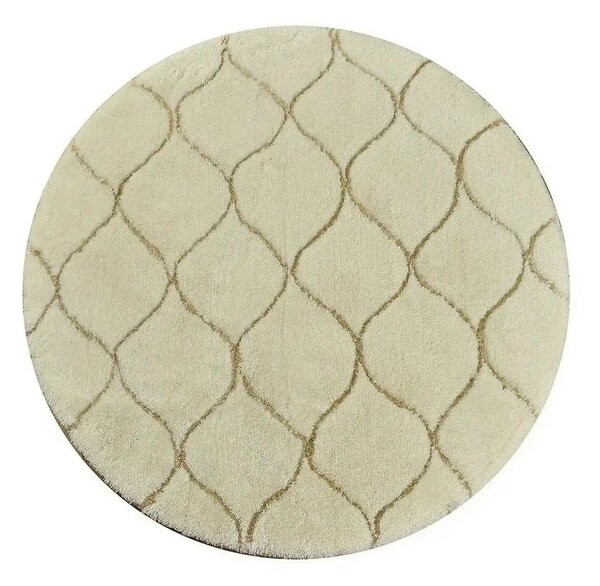 Covoras baie INFINITY, 90x90 cm, forma rotunda, acril, bej