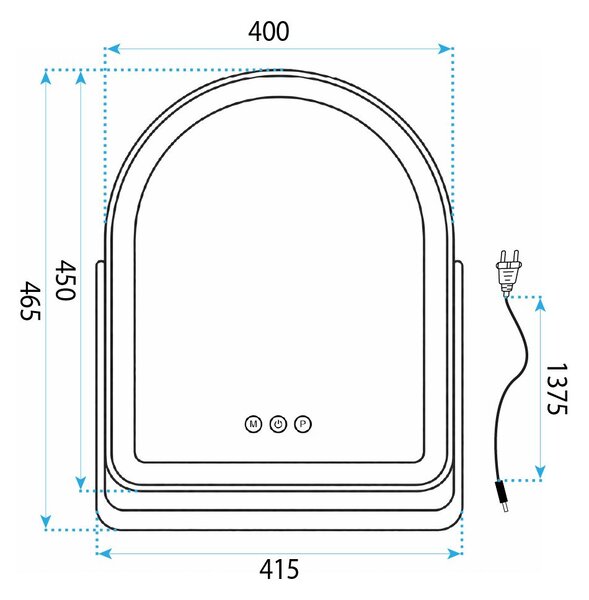 Oglindă LED GLAM White 40x45cm