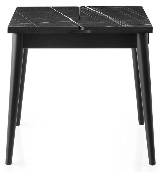 Masa extensibila TOTEM 3041, negru cu efect de marmura, PAL melaminat