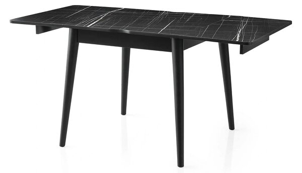 Masa extensibila TOTEM 3041, negru cu efect de marmura, PAL melaminat