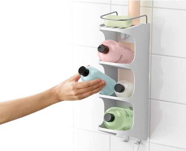 Raft pentru baie alb autoadeziv din plastic Capsule - Joseph Joseph