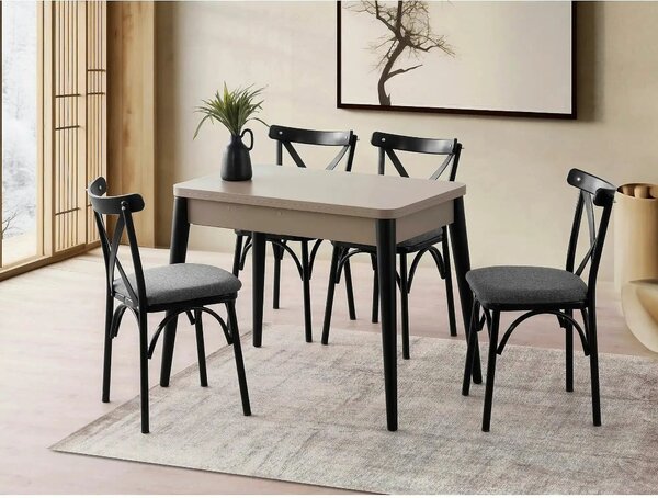 Masa extensibila DOLUNAY 1285, bej, PAL melaminat, 100/120x60/100x75 c