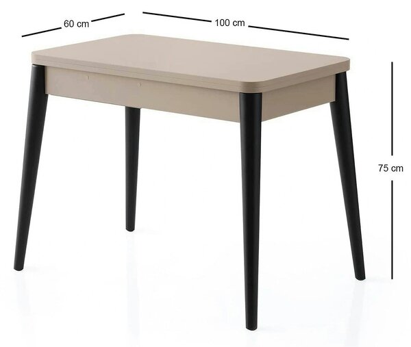 Masa extensibila DOLUNAY 1285, bej, PAL melaminat, 100/120x60/100x75 c