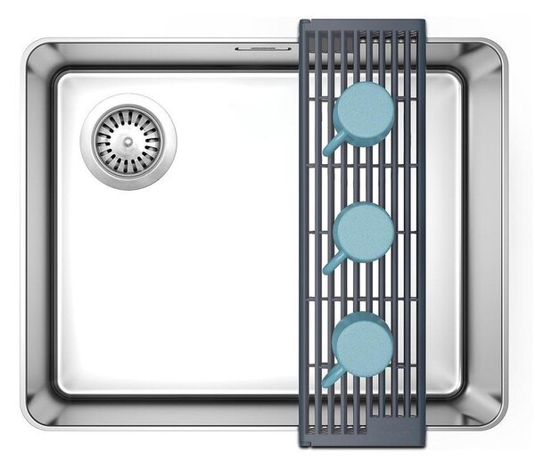 Scurgător de vase gri ajustabil din plastic 43x13 cm Platform – Joseph Joseph