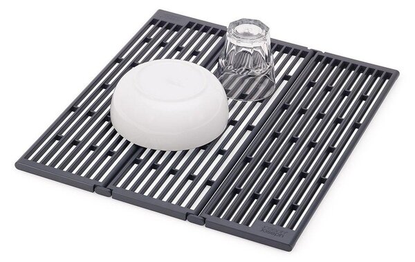 Scurgător de vase gri ajustabil din plastic 43x13 cm Platform – Joseph Joseph