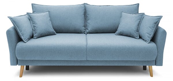 Canapea Extensibilă 3 locuri JULIET, cu ladă de depozitare, 215x88x95 cm, Albastru-Loft