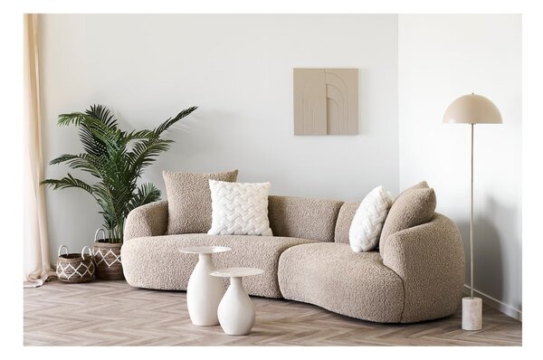 Lampadar bej cu abajur din metal (înălțime 155 cm) Sheffield – House Nordic