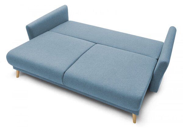 Canapea Extensibilă 3 locuri JULIET, cu ladă de depozitare, 215x88x95 cm, Albastru-Loft