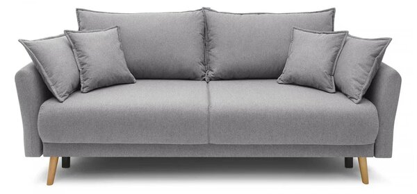 Canapea Extensibilă 3 locuri JULIET, cu ladă de depozitare, 215x88x95 cm, Gri-Deschis-Loft