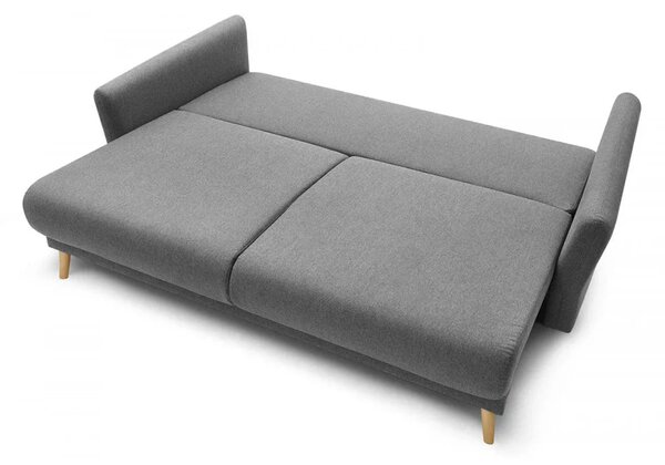 Canapea Extensibilă 3 locuri JULIET, cu ladă de depozitare, 215x88x95 cm, Gri-Inchis-Loft