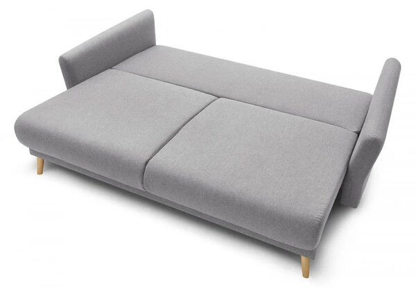 Canapea Extensibilă 3 locuri JULIET, cu ladă de depozitare, 215x88x95 cm, Gri-Deschis-Loft