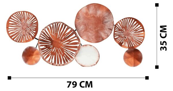 Decoratiune perete ASTRID - CH102-4, cupru, metal, 79x35 cm