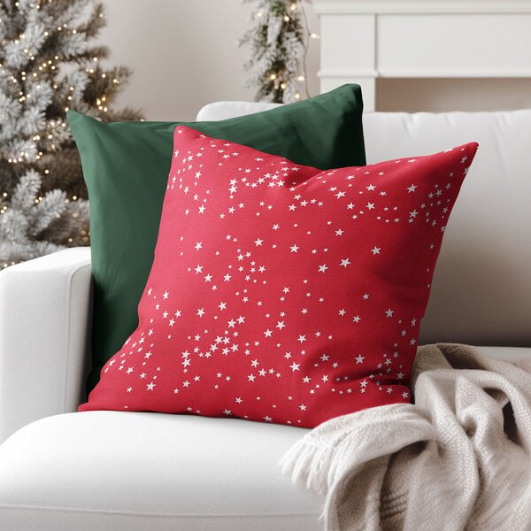 Goldea față de pernă decorativă valencia - steluțe pe roșu 45 x 45 cm