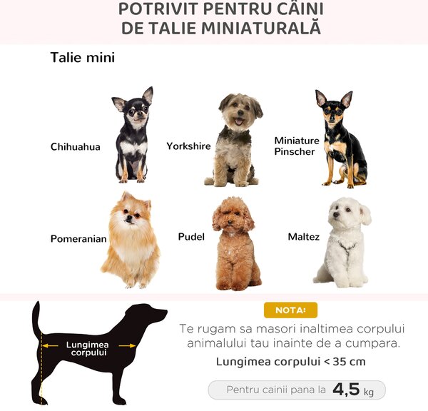 PawHut Canapea pentru Câini de Talie Mică, Culcuș de Interior cu Pernă Lavabilă, Design Modern, 70x47x30cm, Gri Antracit | Aosom Romania