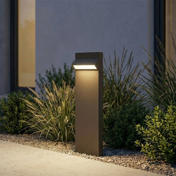 Arcchio Bornă luminoasă LED Vonar, înălțime 50 cm, antracit, Gri, Aluminiu, Modern