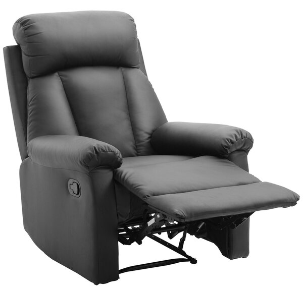 Fotoliu Relax Rabatabil cu Captuseala Ergonomica si Spatar Reglabil si Rabatabil 80×97×107cm Negru HOMCOM | Aosom RO