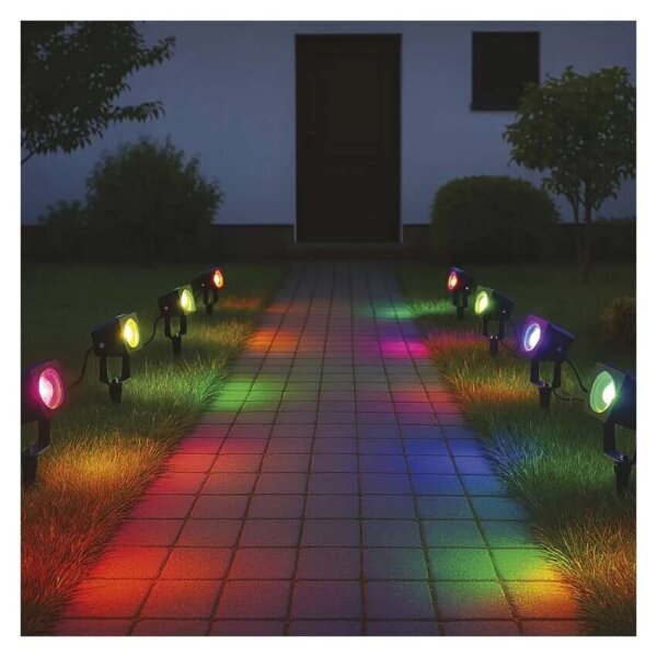SET 4x lampă LED RGBIC dimabilă de exterior LED/7W/230V 3000-6500K IP65 Wi-Fi Tuya