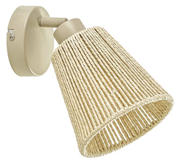Lampă de perete Lindby, Anuva, reglabil, Bej, dormitor, Hârtie / Carton, Casă de țară / Rustic