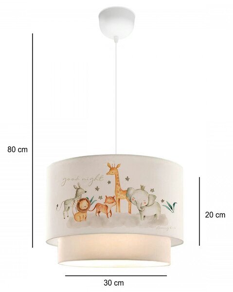Lustra AYD-2992, crem/portocaliu, material textil/metal, 30x70 cm