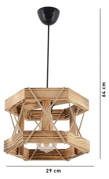 Lustra HEXAGONAL, stejar, lemn, 29x64 cm