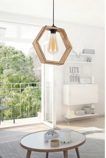 Lustra HEXAGON, stejar, lemn, 32x72 cm