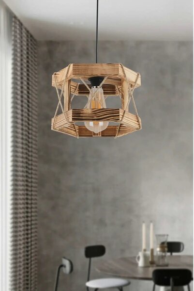 Lustra HEXAGONAL, stejar, lemn, 29x64 cm