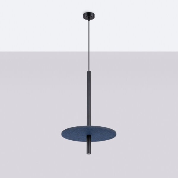 Sollux SL.1881 - Lustră suspendată pe cablu FELTRO 1xG9/8W/230V negru/albastru