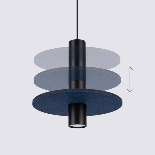 Sollux SL.1884 - Lampă suspendată PELTA pe cablu, 1xGU10/10W/230V, negru/albastru