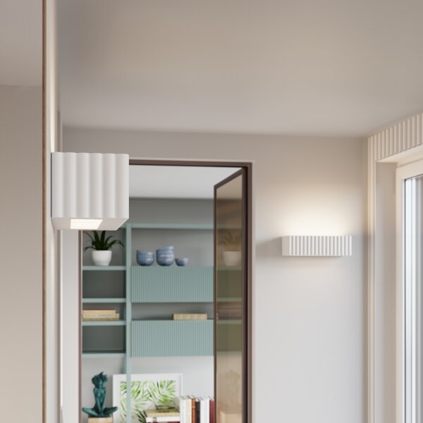 Sollux SL.1885 - Aplica de perete RIGATA 1xE27/15W/230V ceramică/alb