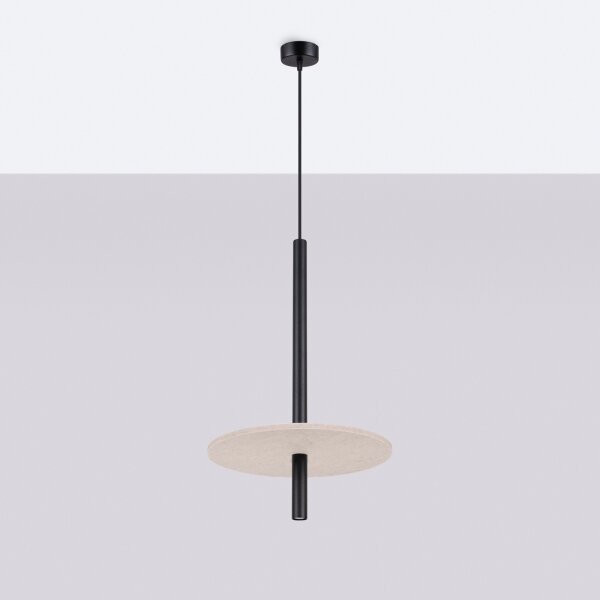 Sollux SL.1879 - Lustră suspendată pe cablu FELTRO 1xG9/8W/230V negru/crem
