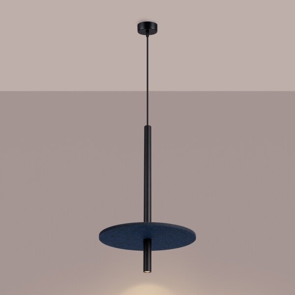 Sollux SL.1881 - Lustră suspendată pe cablu FELTRO 1xG9/8W/230V negru/albastru
