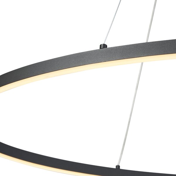 Lampă suspendată de design neagră ovală 120cm incl. LED cu 3 trepte de intensitate luminoasă - Ovallo