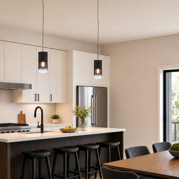 Trio Lighting Lampă suspendată Robin pentru DUOline, negru/gri fumuriu, reglabil, Negru, Camera de zi / sufragerie, Metal, Modern