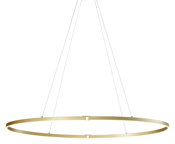 Lampă suspendată de design alamă 120cm inclusiv LED cu 3 trepte de intensitate luminoasă - Ovallo