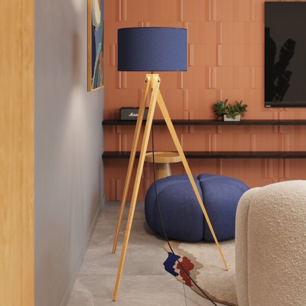 Lampă de podea Sollux NATT SL.1906, 1xE27/15W/230V, albastră