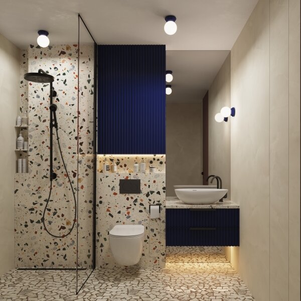 Aplica de perete pentru baie ZORI - Sollux SL.1896 1xG9/8W/230V IP44 albastră