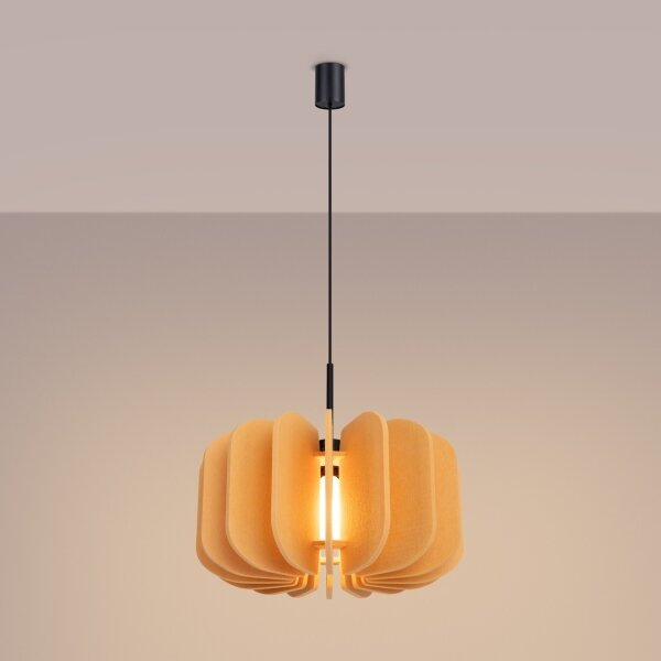 Sollux SL.1861 - Lustră suspendată pe cablu MULA, 1xE27/15W/230V, diam. 45 cm, galbenă