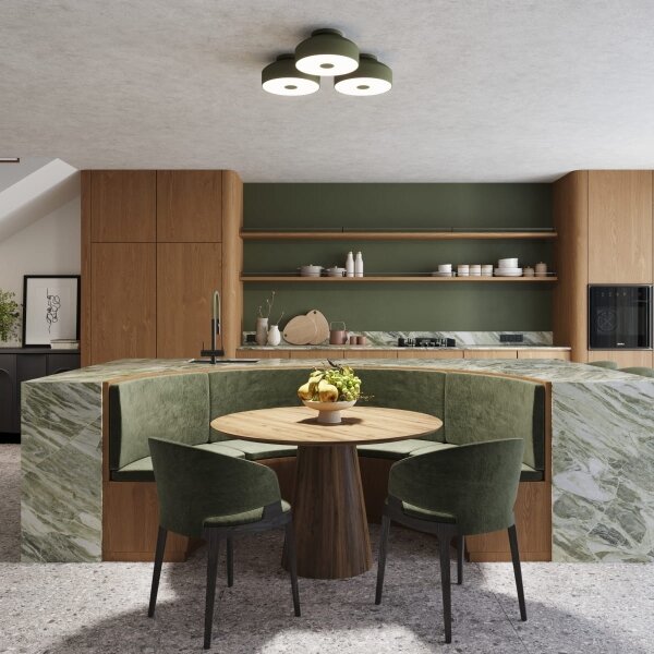 Sollux SL.1680 - Plafonieră OMIQ 4xE27/15W/230V, diametru 30 cm, verde