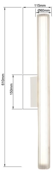 Iluminare LED pentru oglindă de baie LINEA, 12 W, 230 V, 3000/4000/6000 K, IP44, 61 cm, alb