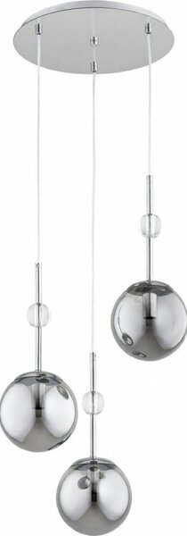 Lustră pe cablu ARVENA 3xE14/10W/230V crom lucios/negru/fumuriu