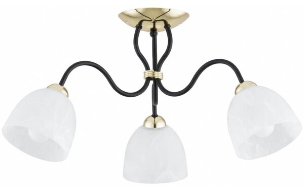 Lustră aplicată ARIEL, 3xE27/15W/230V, auriu/negru