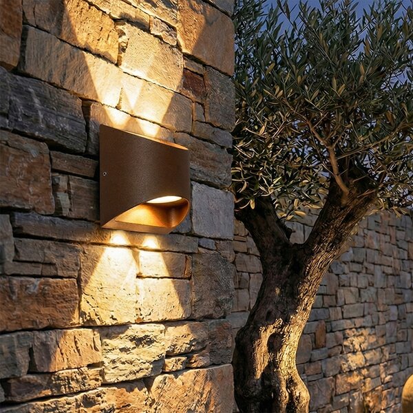 Lampa de perete exterioară modernă maro ruginiu incl. LED 2 lumini IP54 - Mal