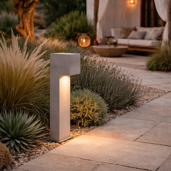 Stâlp modern de exterior gri 65cm IP44 - Pompei
